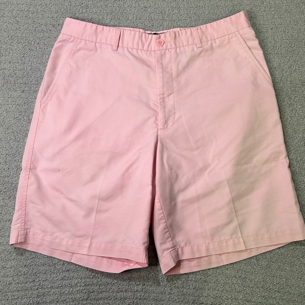 Alan Flusser Golf Chino Shorts Classic 36 Pink Preppy Pastel Luxury Summer